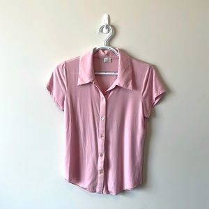 Wilfred pink button-down t-shirt with collar